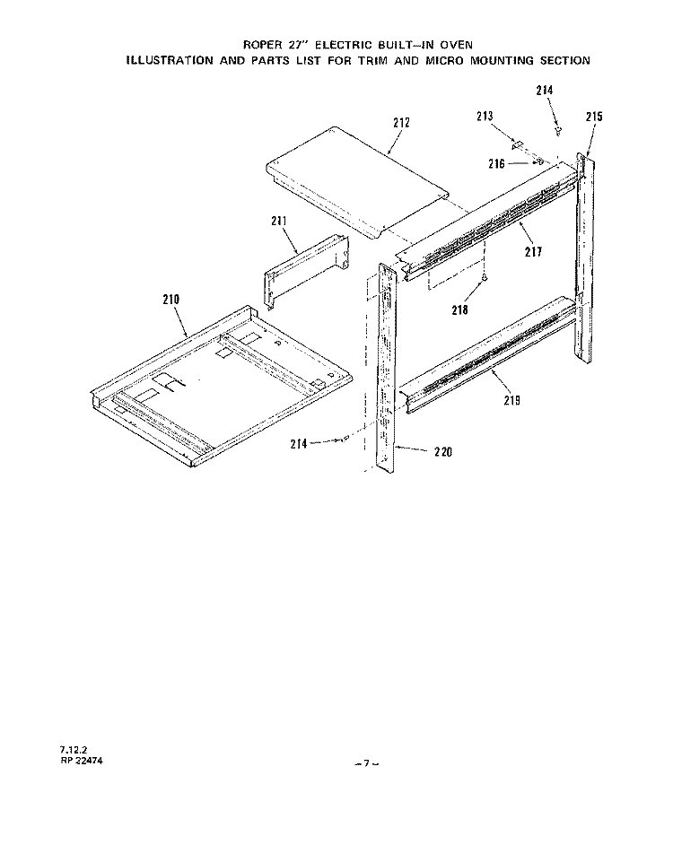 TRIM AND MICRO MOUNTING, LIT/OPTIONAL Diagram and Parts List for 2092B0A  Roper Range