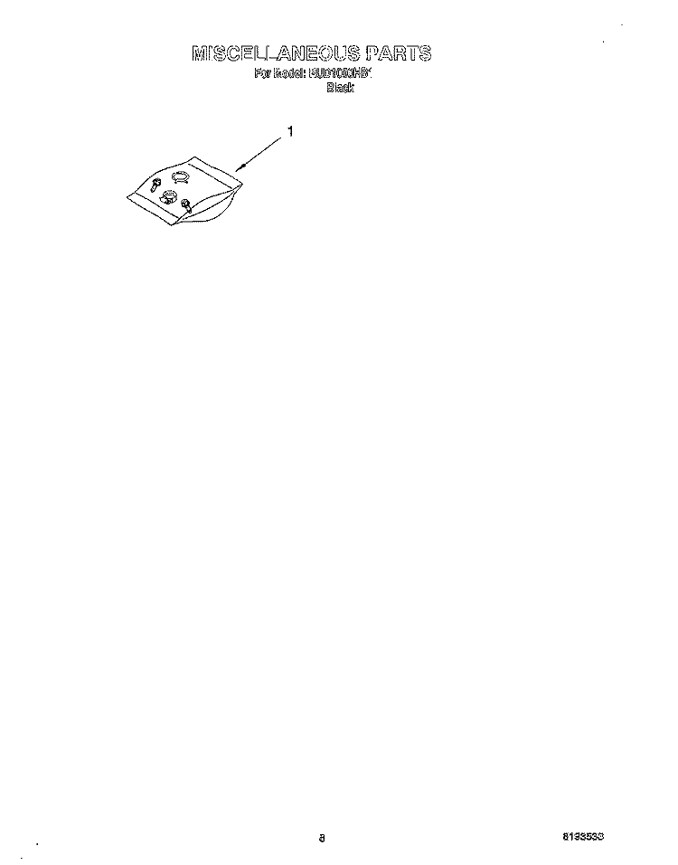MISCELLANEOUS, OPTIONAL Diagram and Parts List for RUD1000HB1  Roper Dishwasher