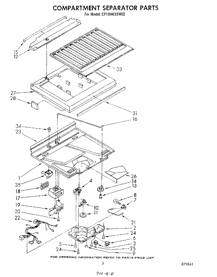 COMPARTMENT SEPARATOR Diagram and Parts List for ET18HKXSW02  Whirlpool Refrigerator