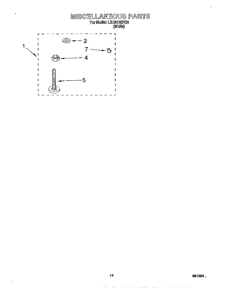 MISCELLANEOUS, LIT/OPTIONAL Diagram and Parts List for LBR4132HQ0  Whirlpool Washer