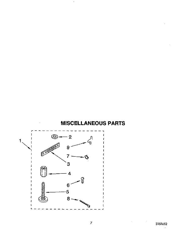 MISCELLANEOUS Diagram and Parts List for LA9480XWF2  Whirlpool Washer
