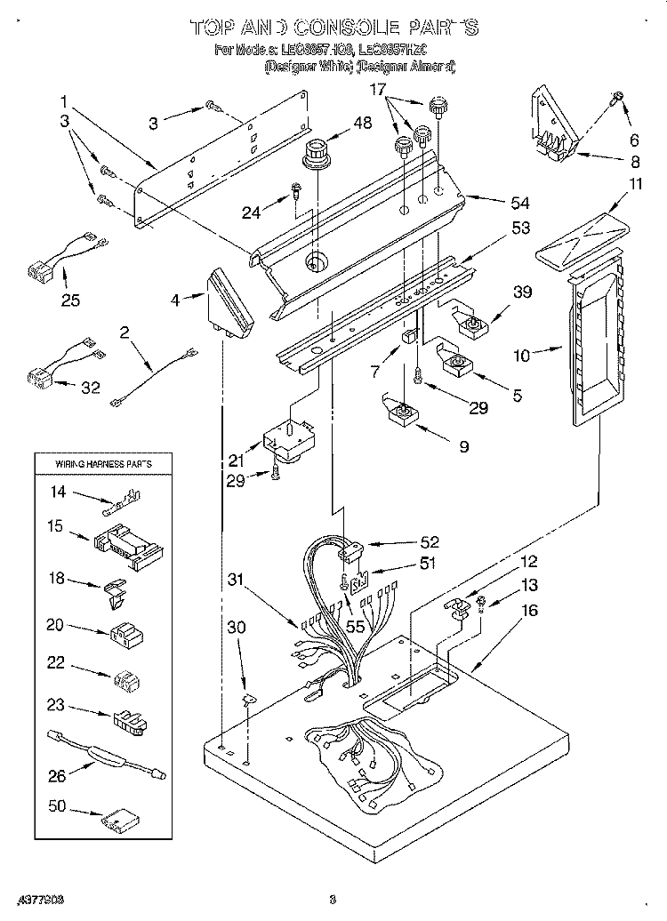 SECTION Diagram and Parts List for LEQ8857HQ0  Whirlpool Dryer