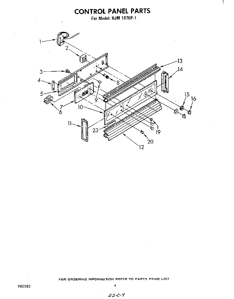 CABINET Diagram and Parts List for RJM1870P1  Whirlpool Microwave Oven Combo
