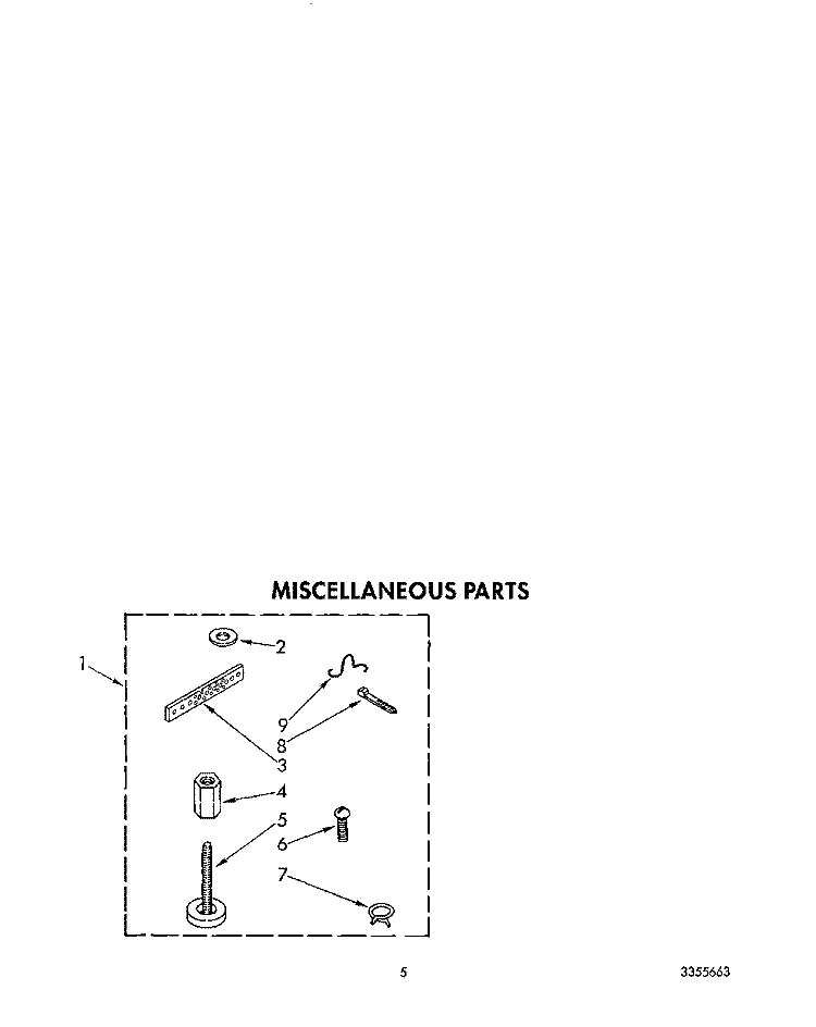 MISCELLANEOUS Diagram and Parts List for LA7000XTF1  Whirlpool Washer