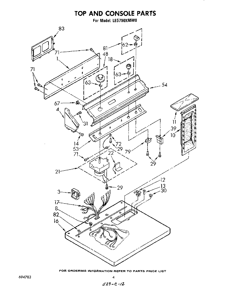 SECTION Diagram and Parts List for LE5790XMW0  Whirlpool Dryer