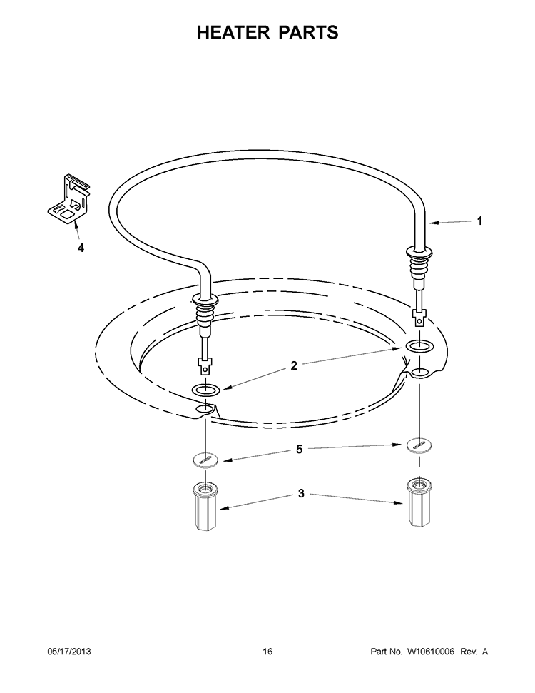 HEATER PARTS Diagram and Parts List for IUD3100BW1  Whirlpool Dishwasher
