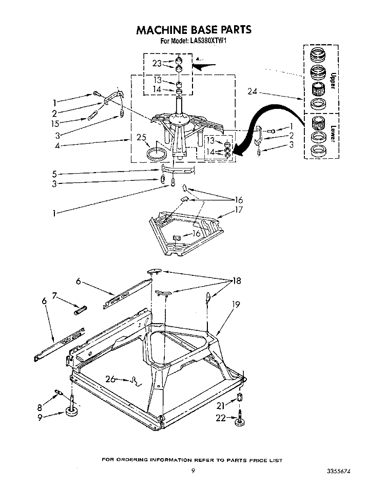 MACHINE BASE Diagram and Parts List for LA5380XTF1  Whirlpool Washer