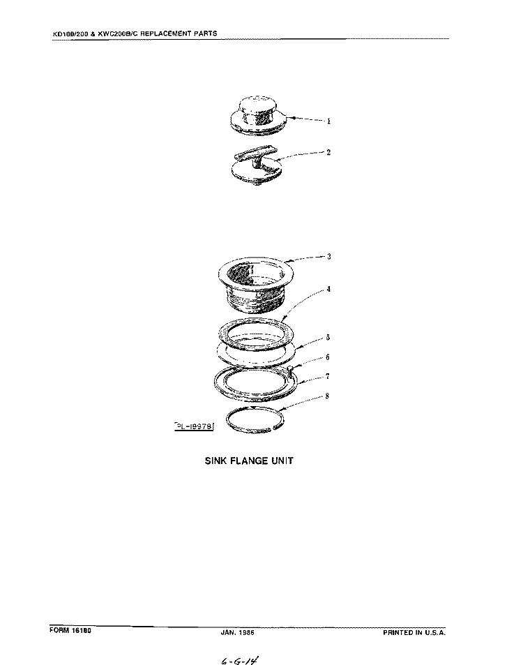 SECTION Diagram and Parts List for KD100  KitchenAid Food Waste Disposer