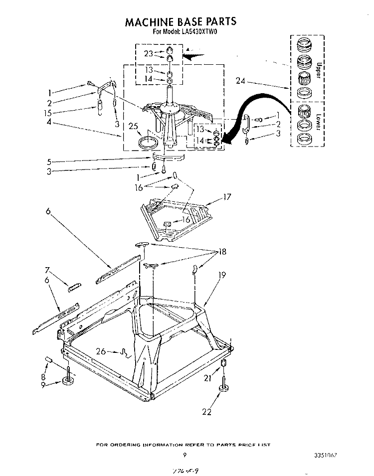MACHINE BASE Diagram and Parts List for LA5430XTN0  Whirlpool Washer