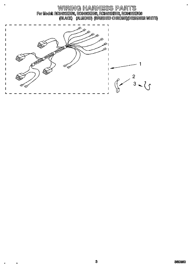 SECTION Diagram and Parts List for RC8400XBQ0  Whirlpool Cooktop