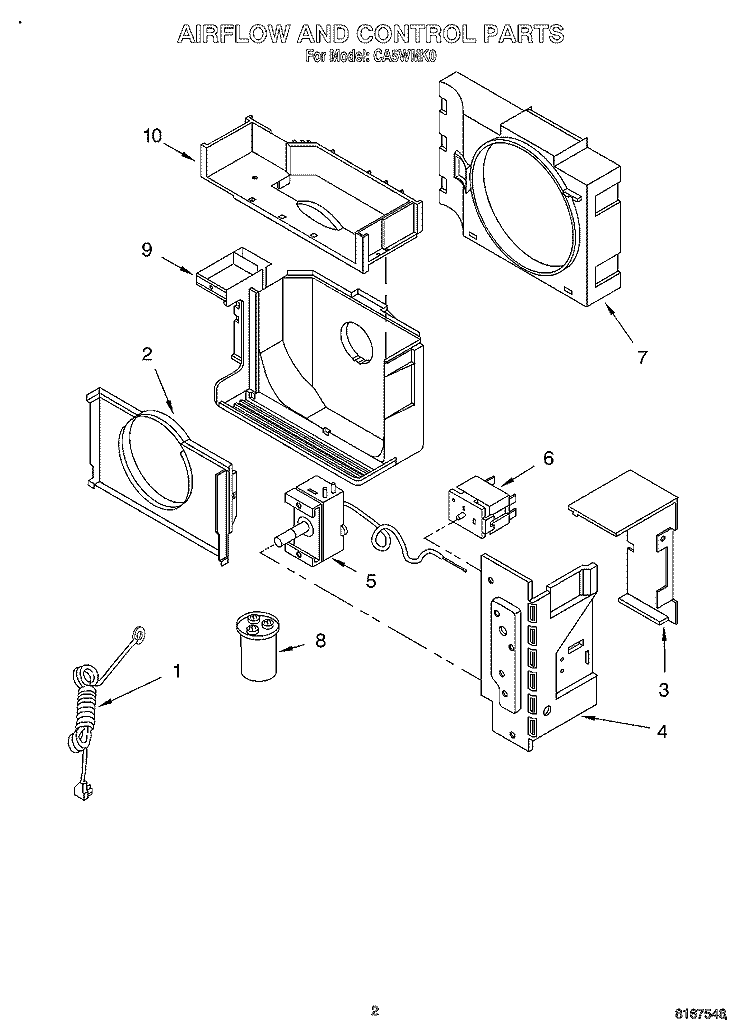 SECTION Diagram and Parts List for CA5WMK0  Crosley Air Conditioner