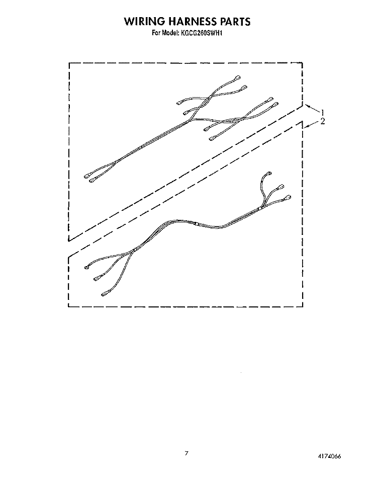 WIRING HARNESS Diagram and Parts List for KGCG260SAL1  KitchenAid Cooktop