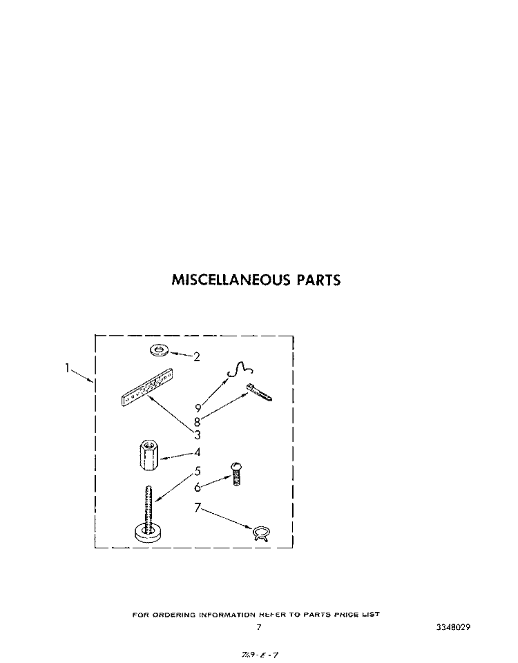 MISCELLANEOUS Diagram and Parts List for LA7000XSW0  Whirlpool Washer