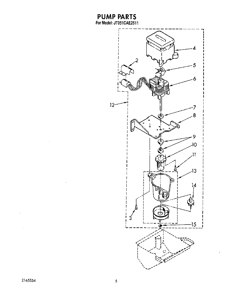 PUMP Diagram and Parts List for JT051CAE2511  Whirlpool Ice Maker