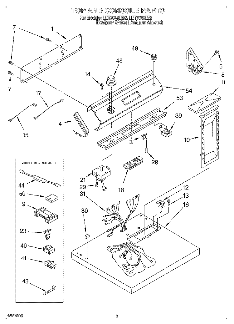 SECTION Diagram and Parts List for LET7646EZ2  Whirlpool Dryer