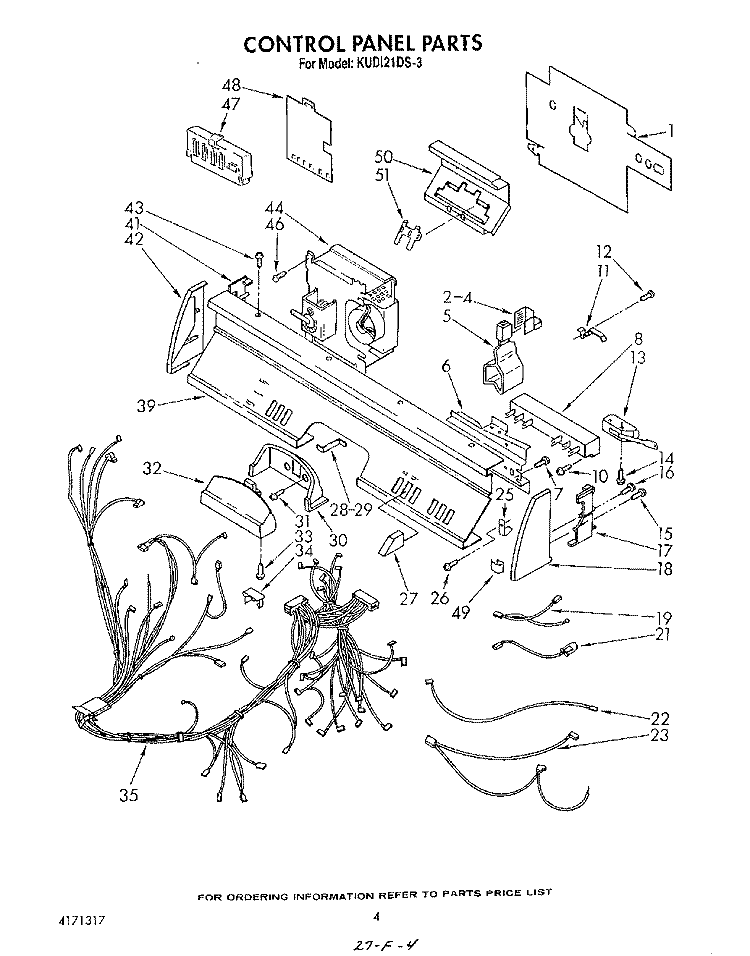 CONTROL PANEL , LIT/OPTIONAL Diagram and Parts List for KUDI21DS3  KitchenAid Dishwasher