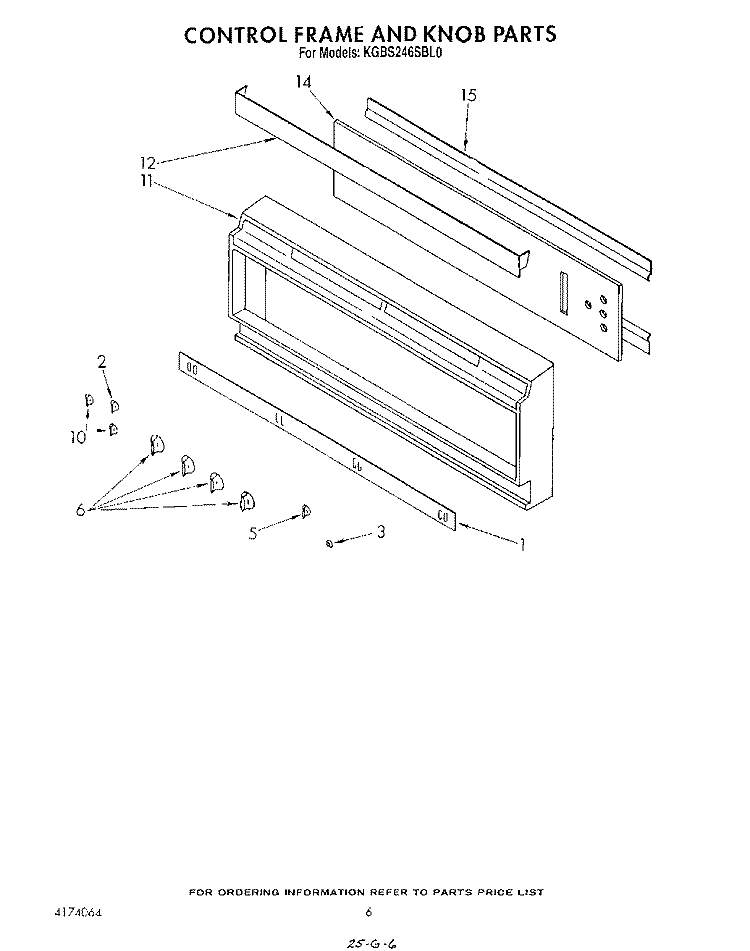 CONTROL FRAME AND KNOB Diagram and Parts List for KGBS246SBL0  KitchenAid Wall Oven
