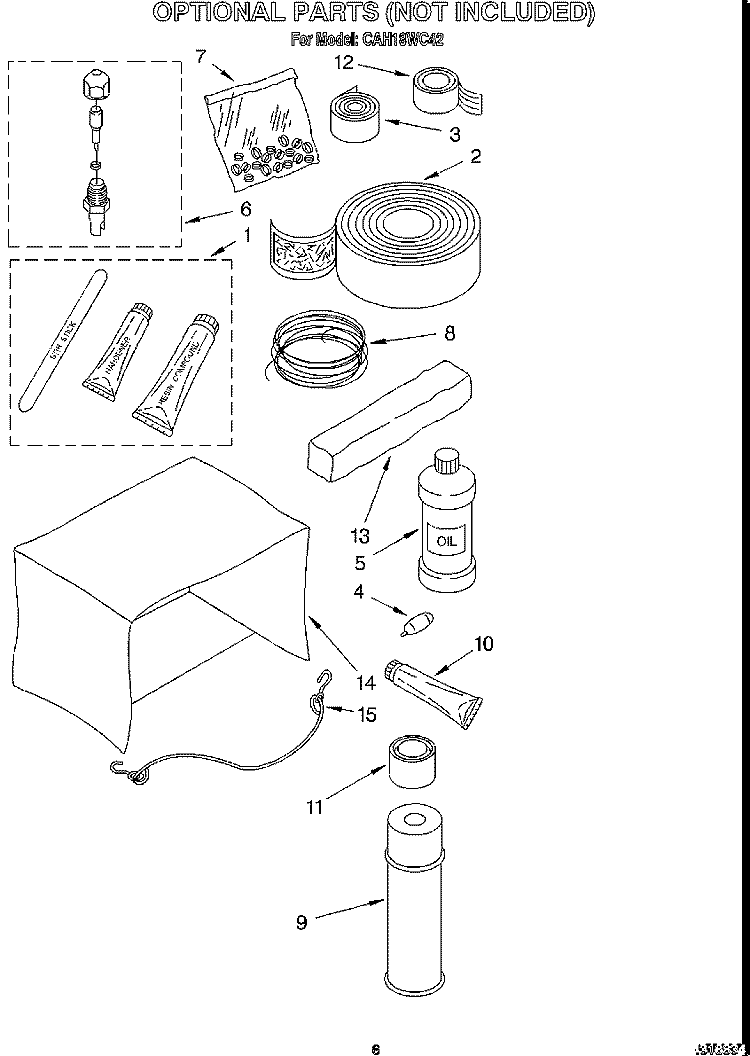 OPTIONAL Diagram and Parts List for CAH18WC42  Crosley Air Conditioner