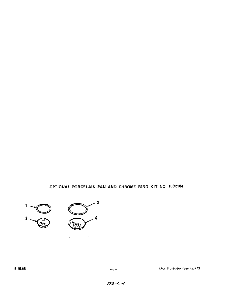 LIT/OPTIONAL PORCELAIN PAN AND CHRO Diagram and Parts List for 2456X0A  Roper Range