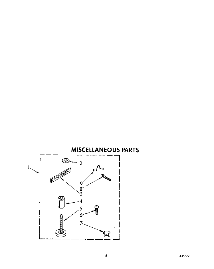 MISCELLANEOUS Diagram and Parts List for LA7088XTF1  Whirlpool Washer