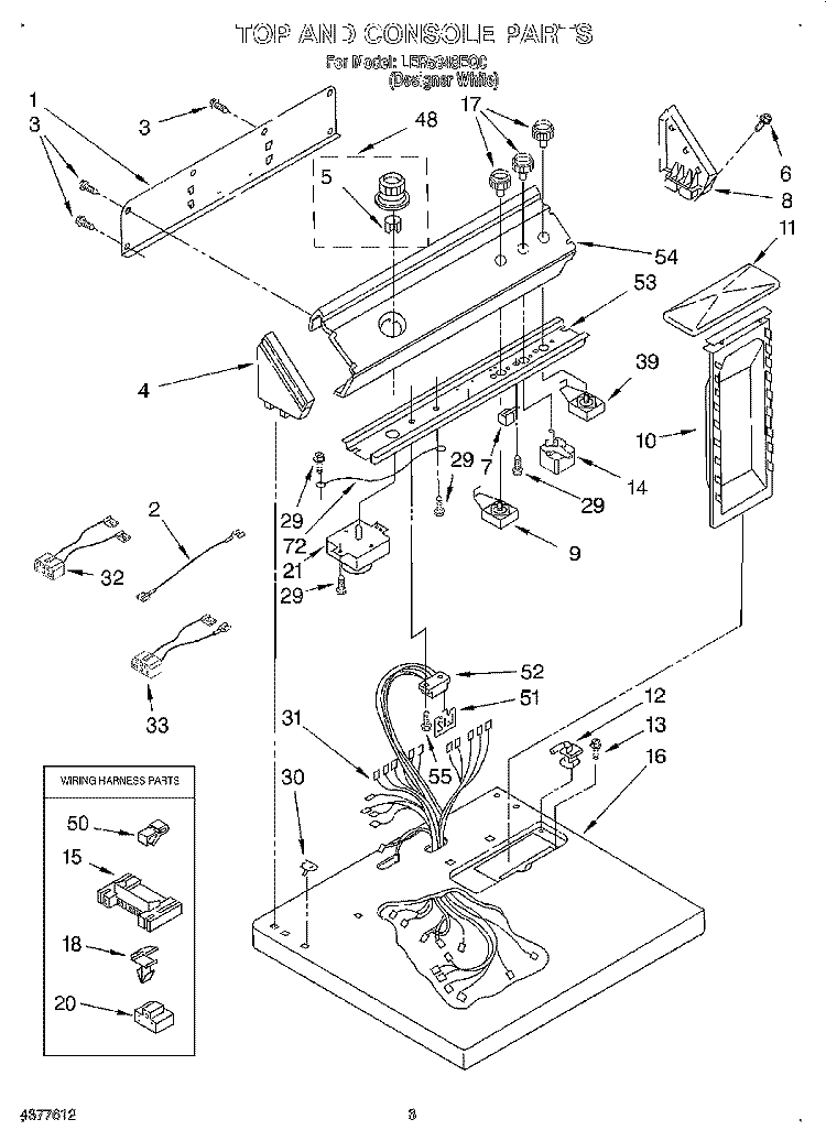 SECTION Diagram and Parts List for LER5848EQ0  Whirlpool Dryer