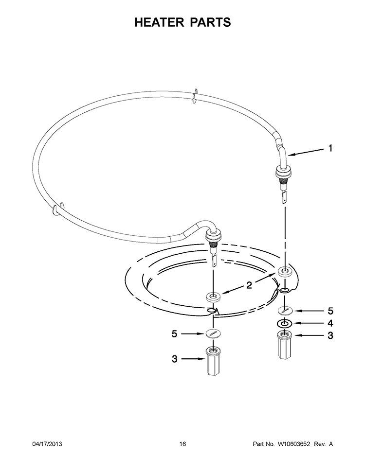 HEATER PARTS Diagram and Parts List for IUD7500BS1  Whirlpool Dishwasher