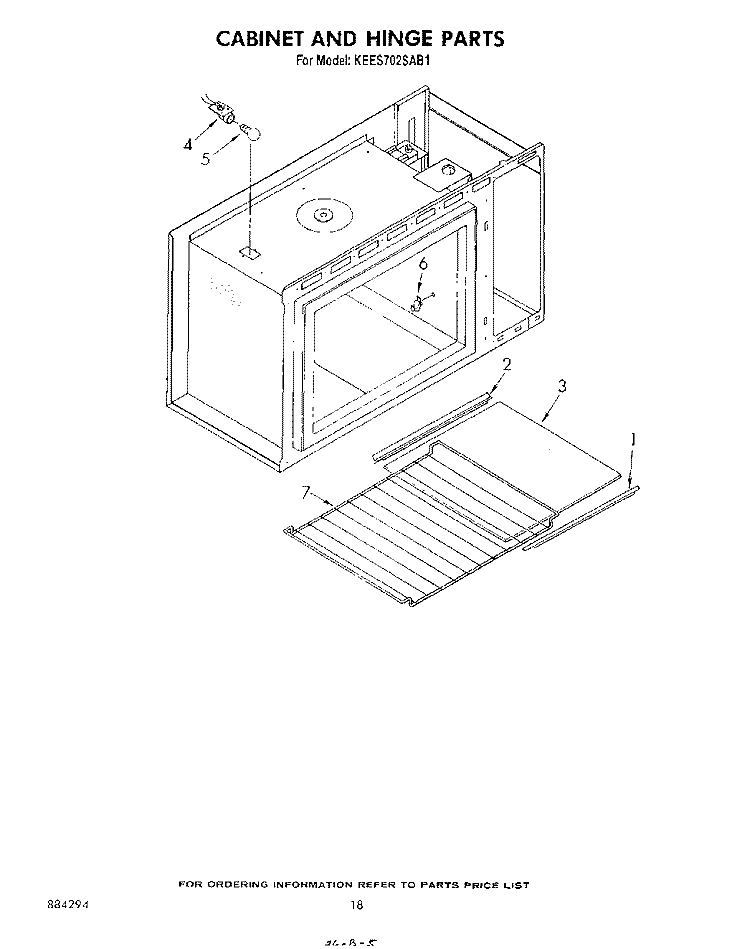 CABINET AND HINGE Diagram and Parts List for KEES702SWB1  KitchenAid Microwave Oven Combo