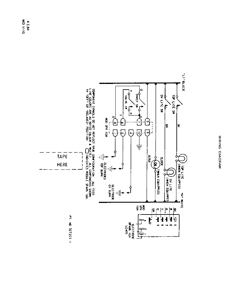 WIRING DIAGRAM Diagram and Parts List for F4457W0  Roper Range