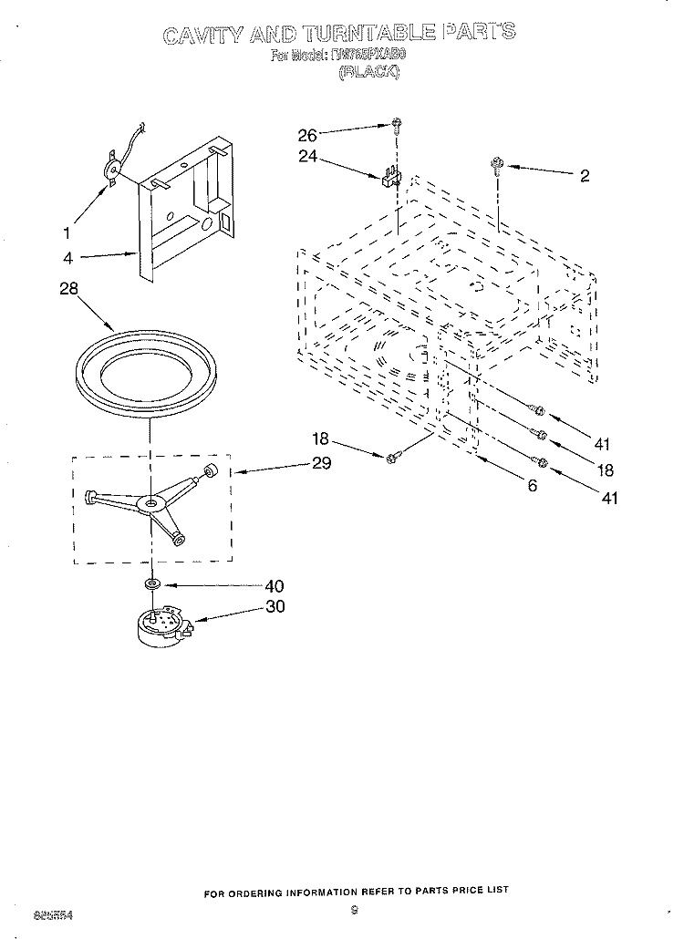 CAVITY AND TURNTABLE Diagram and Parts List for RM765PXAB0  Whirlpool Wall Oven