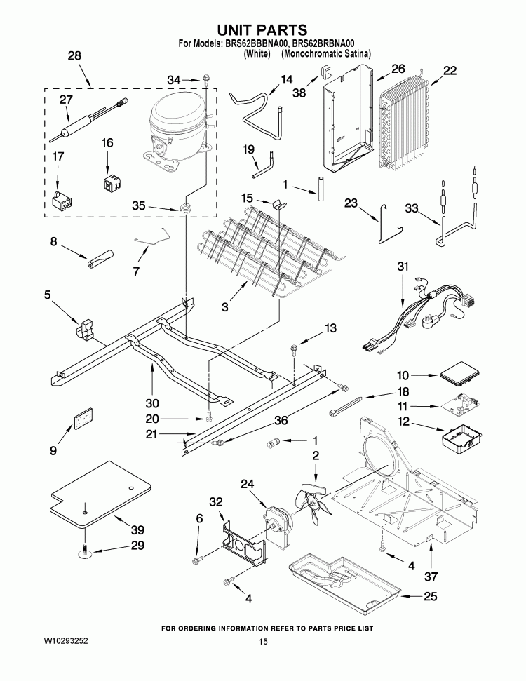 UNIT PARTS Diagram and Parts List for BRS62BBBNA00  Whirlpool Refrigerator