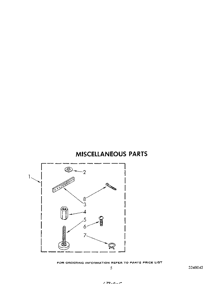 MISCELLANEOUS Diagram and Parts List for LA6680XSW0  Whirlpool Washer