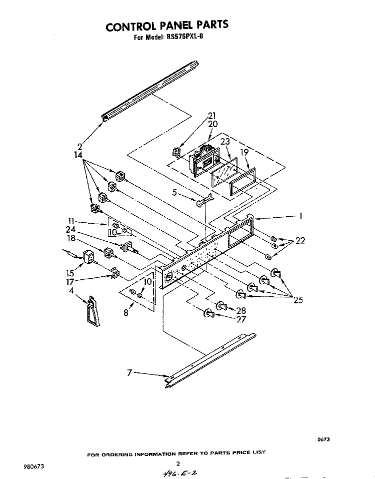 CONTROL Diagram and Parts List for RS576PXL0  Whirlpool Range