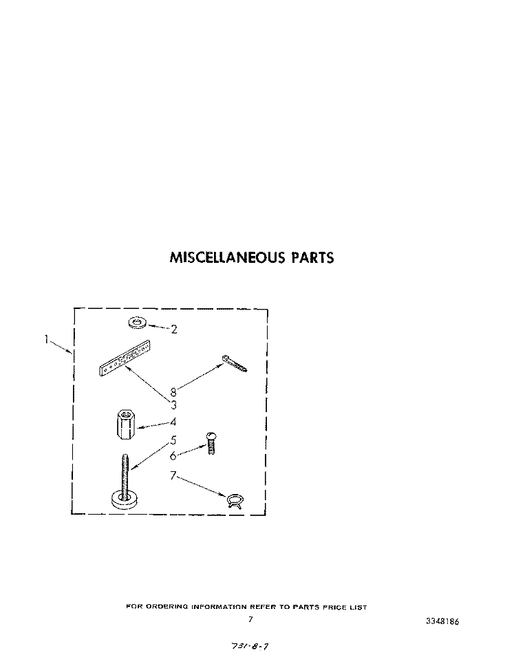 MISCELLANEOUS Diagram and Parts List for GLA5580XSW0  Whirlpool Washer