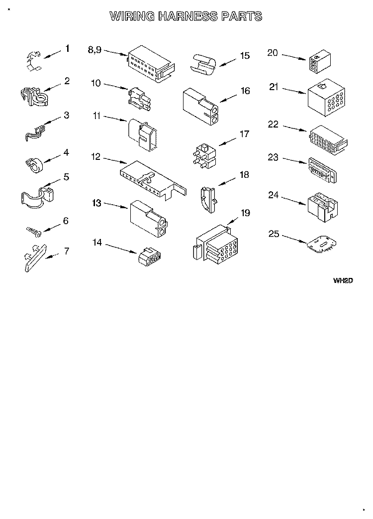 WIRING HARNESS Diagram and Parts List for LBR6233AW1  Whirlpool Washer