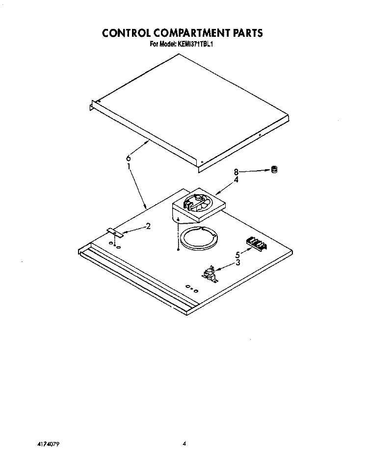 CONTROL COMPARTMENT Diagram and Parts List for KEMI371TBL1  KitchenAid Microwave Oven Combo