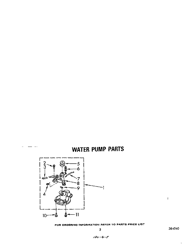 WATER PUMP Diagram and Parts List for LA6900XKW2  Whirlpool Washer
