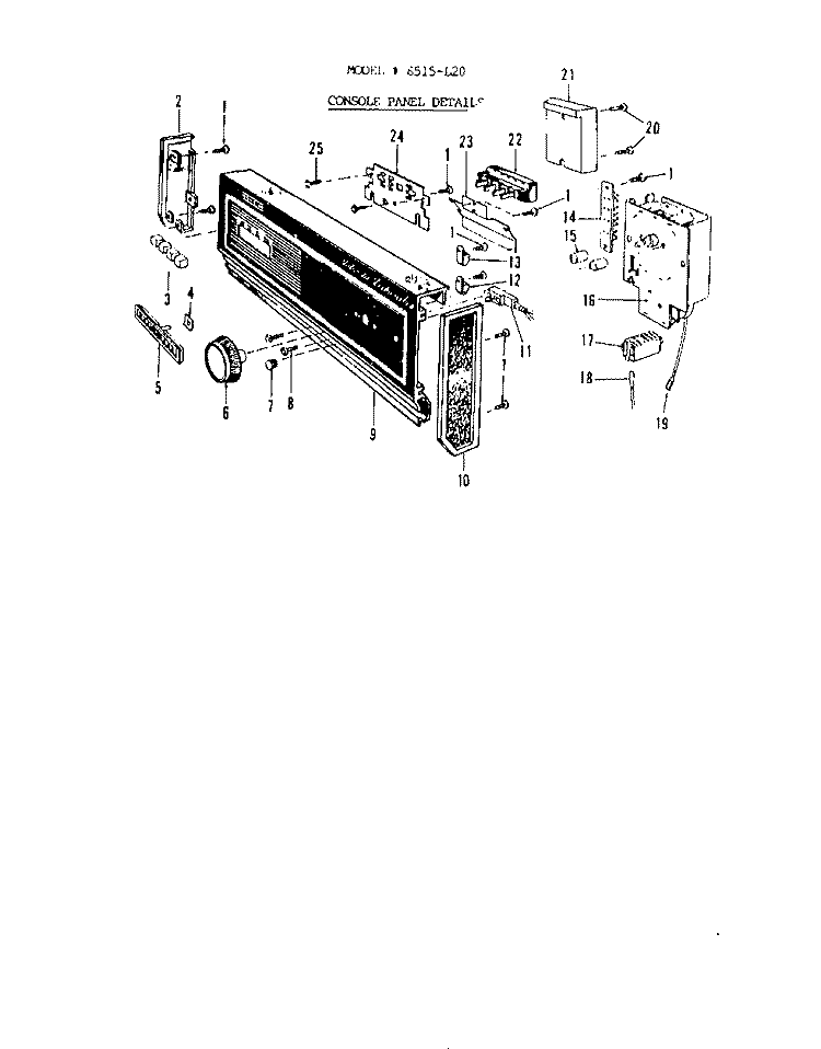 CONSOLE Diagram and Parts List for 8515L20  Roper Dishwasher