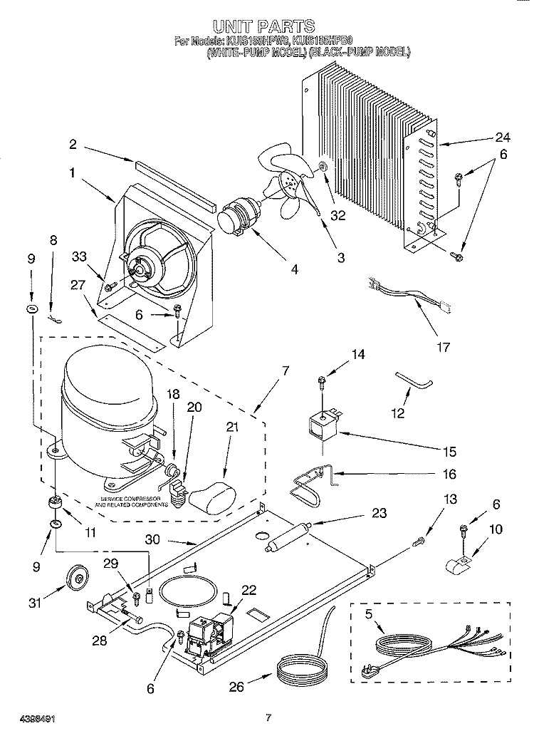 UNIT Diagram and Parts List for KUIS155HPB0  KitchenAid Ice Maker