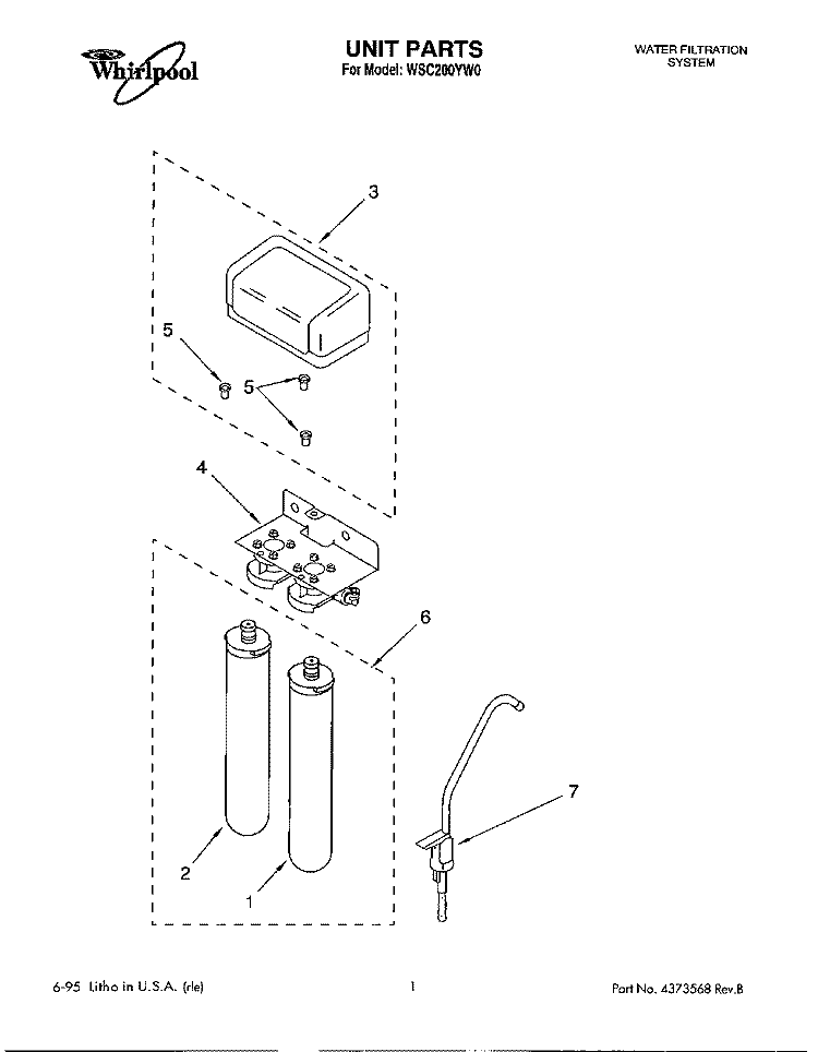 SECTION Diagram and Parts List for WSC200YW0  Whirlpool Miscellaneous