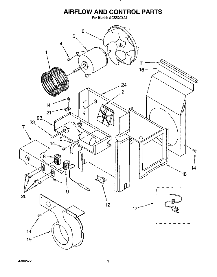 SECTION Diagram and Parts List for ACS520XA1  Whirlpool Air Conditioner