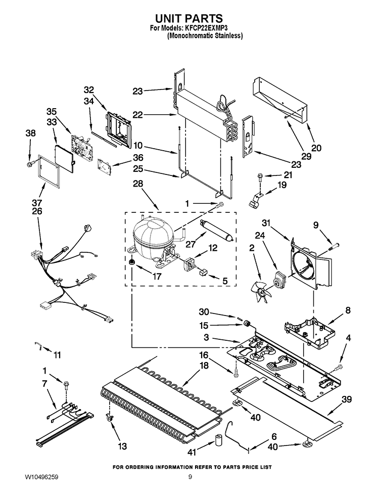 UNIT PARTS Diagram and Parts List for KFCP22EXMP3  KitchenAid Refrigerator