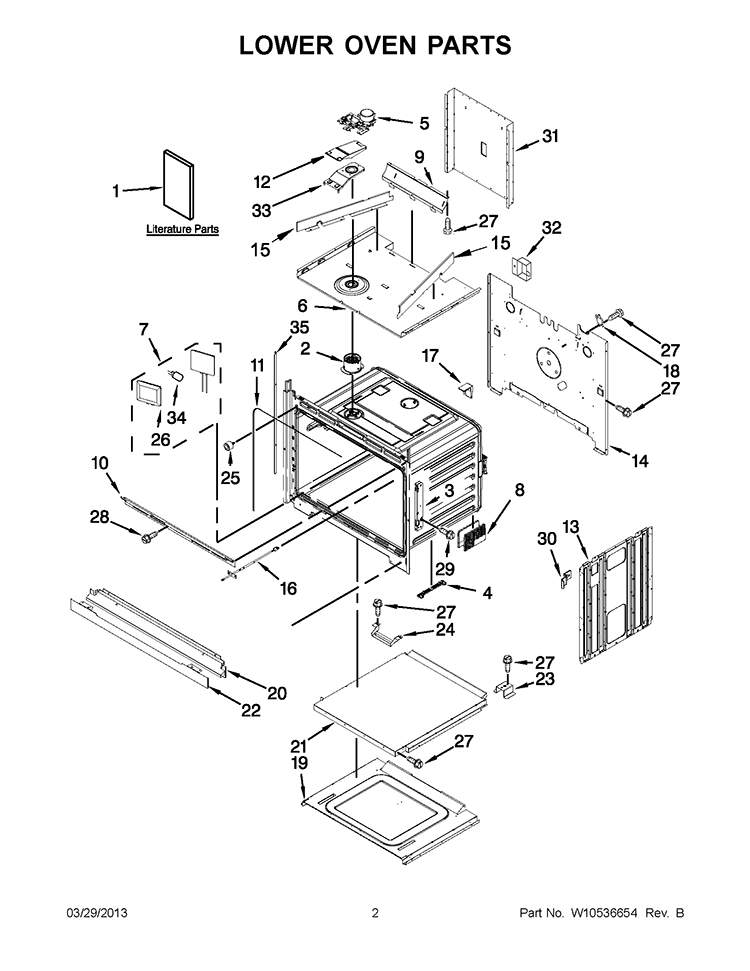LOWER OVEN PARTS Diagram and Parts List for KEBS209BSP00  KitchenAid Wall Oven