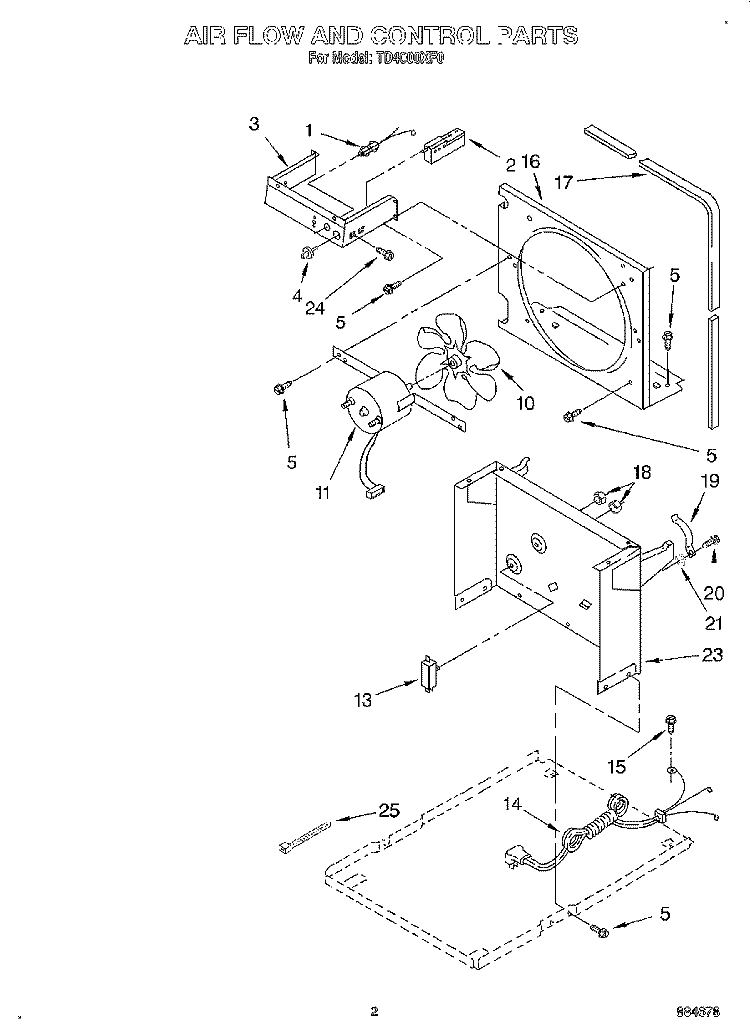 SECTION Diagram and Parts List for TD4000XF0  Whirlpool Dehumidifier