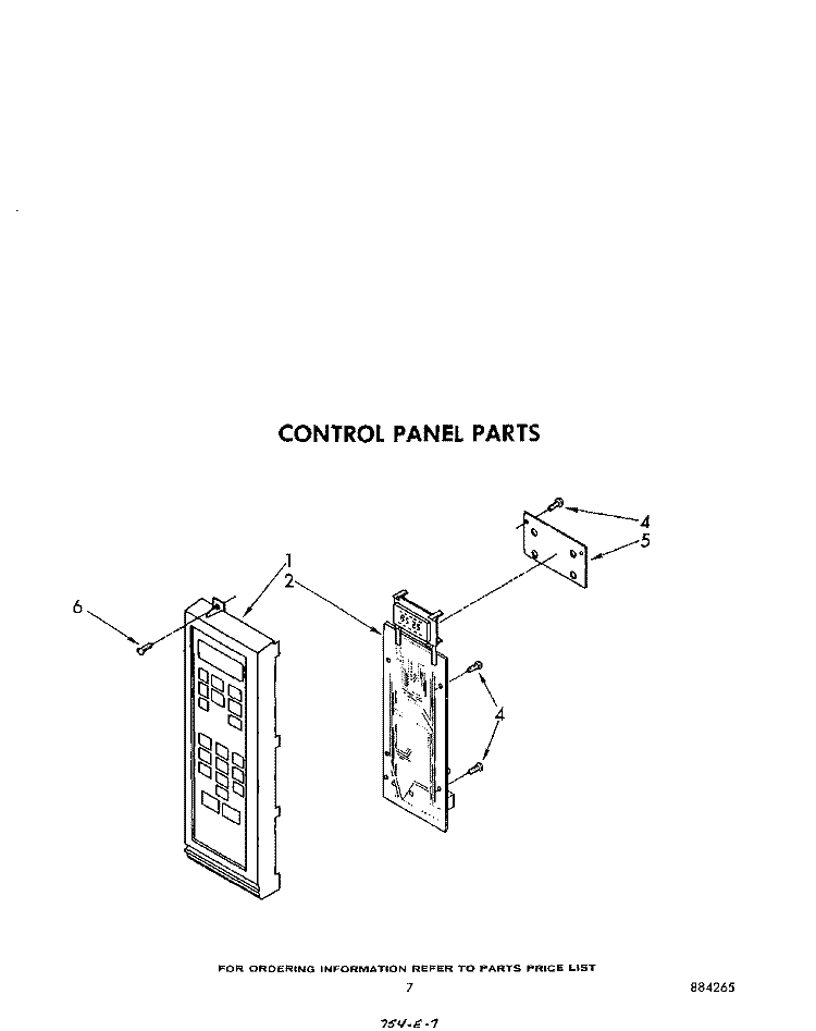 CONTROL PANEL Diagram and Parts List for MW8570XR1  Whirlpool Microwave