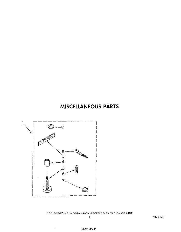 MISCELLANEOUS Diagram and Parts List for LA5600XPW7  Whirlpool Washer