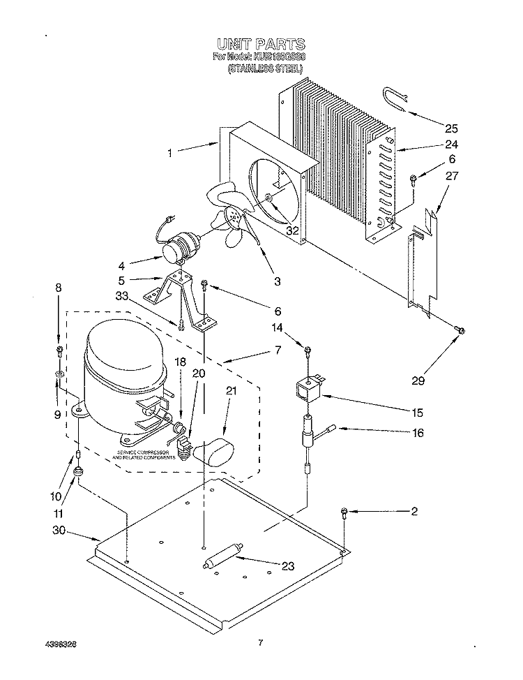 UNIT Diagram and Parts List for KUIS185GSS0  KitchenAid Ice Maker