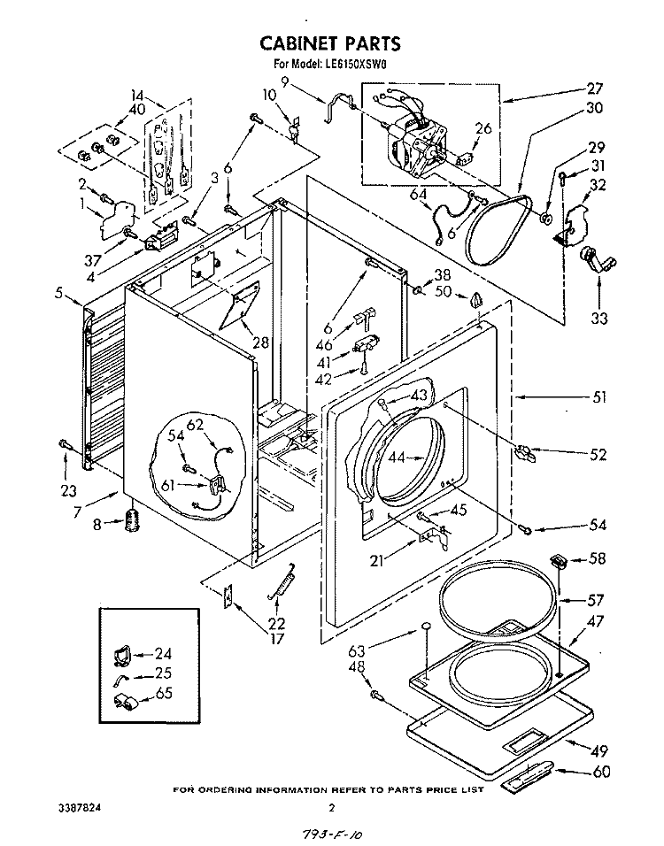 SECTION Diagram and Parts List for LE6150XSW0  Whirlpool Dryer