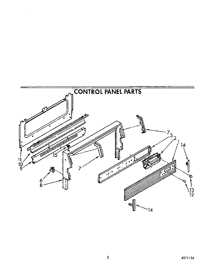 CONTROL PANEL Diagram and Parts List for SF385PEWW2  Whirlpool Range