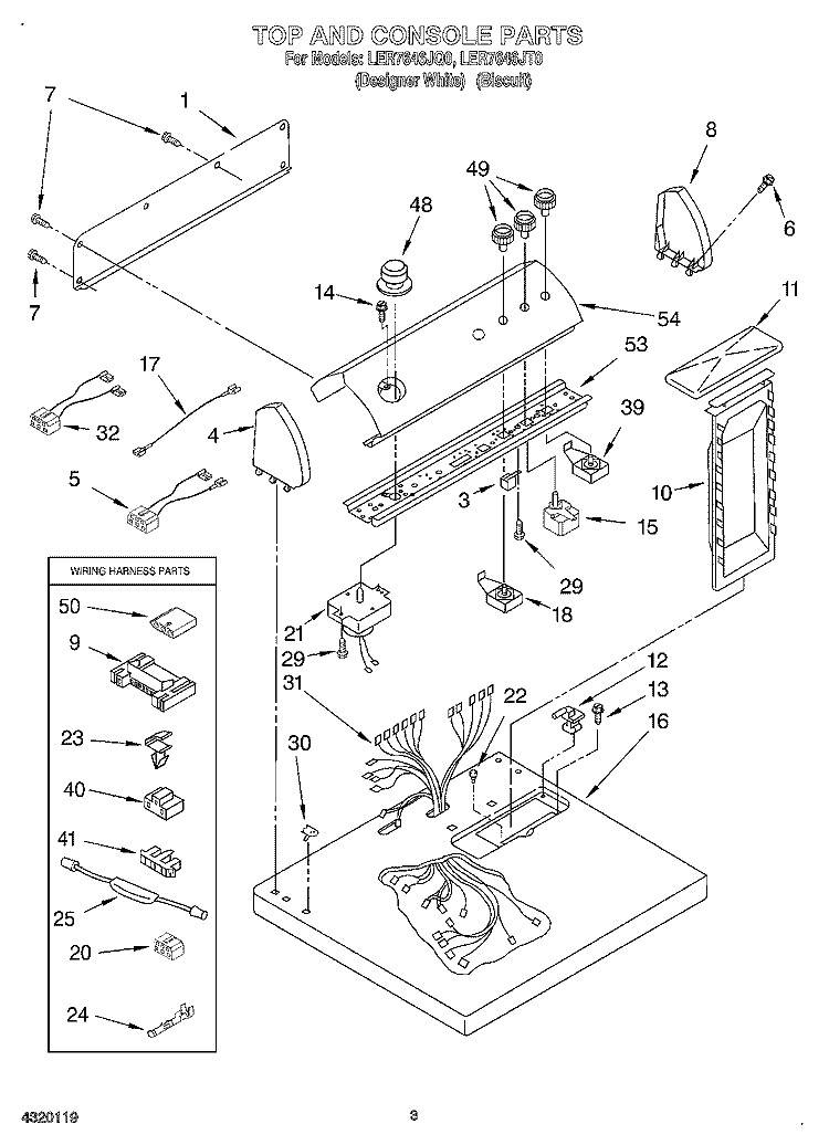 SECTION Diagram and Parts List for LER7646JQ0  Whirlpool Dryer