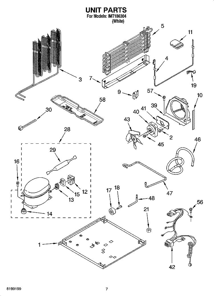 UNIT PARTS Diagram and Parts List for IMT186304  Inglis Refrigerator